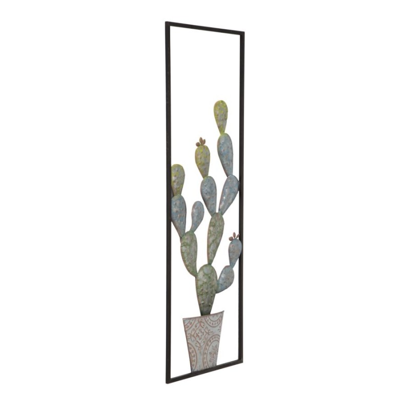 Decoración de pared con marco de cactus industrial – Modelo A – 31x90 cm – Estilo taller y naturaleza
