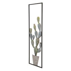 Decoración de pared con marco de cactus industrial – Modelo A – 31x90 cm – Estilo taller y naturaleza