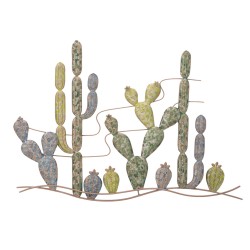 Decoración de pared estilo cactus industrial – Modelo B – 90x64 cm – Diseño metálico con un toque de verde