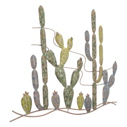 Decoración de pared estilo cactus industrial – Modelo B – 90x64 cm – Diseño metálico con un toque de verde