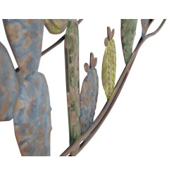 Decoración de pared estilo cactus industrial – Modelo B – 90x64 cm – Diseño metálico con un toque de verde