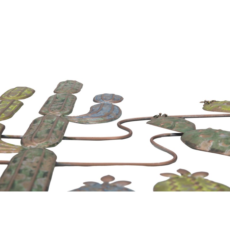 Decoración de pared estilo cactus industrial – Modelo B – 90x64 cm – Diseño metálico con un toque de verde