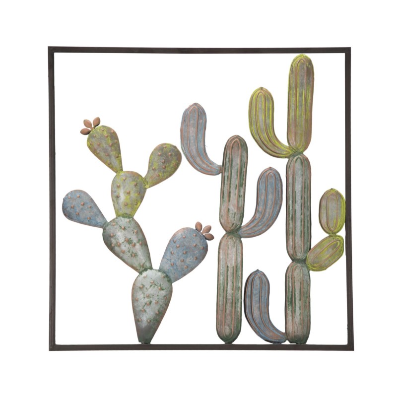 Decoración de pared con marco de cactus – Modelo C – 50x50 cm – Estilo industrial minimalista