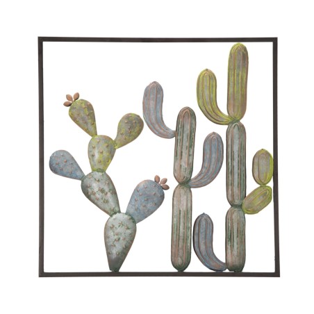 Decoración de pared con marco de cactus – Modelo C – 50x50 cm – Estilo industrial minimalista