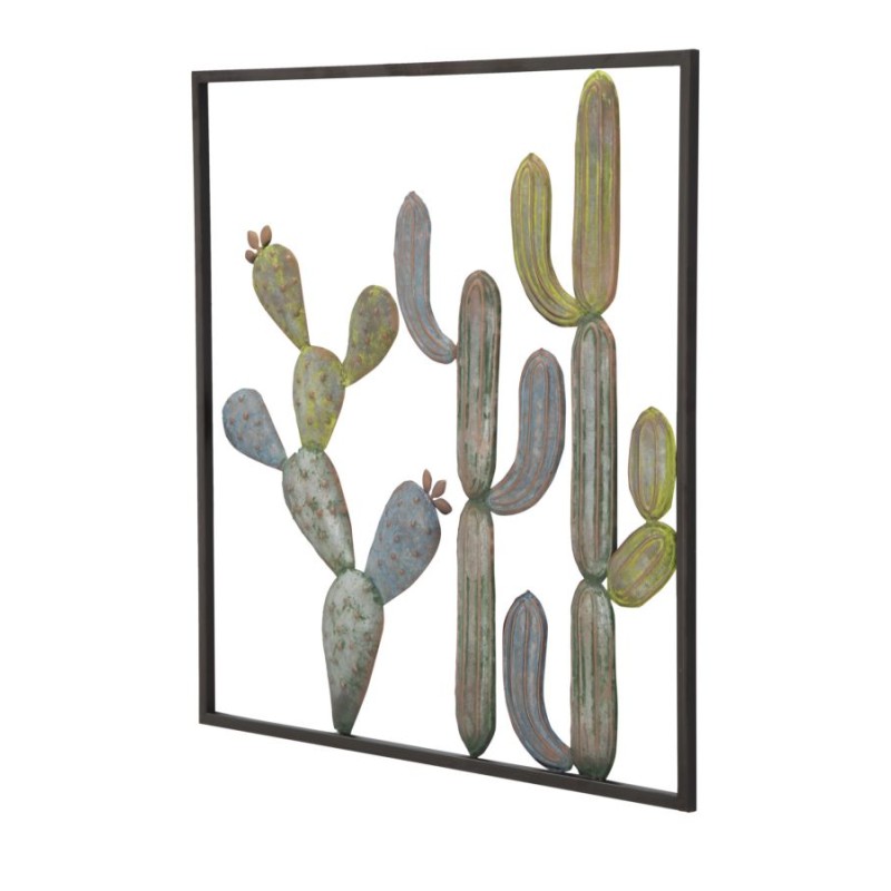 Decoración de pared con marco de cactus – Modelo C – 50x50 cm – Estilo industrial minimalista