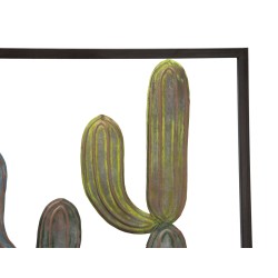 Decoración de pared con marco de cactus – Modelo C – 50x50 cm – Estilo industrial minimalista