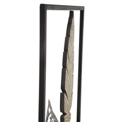 Decoración mural de hoja metálica – Modelo Foglie A – 30x91 cm – Elegancia industrial natural