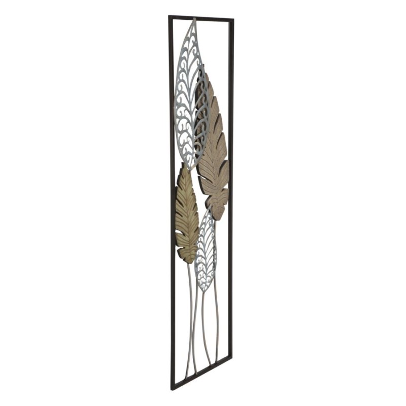 Decoración mural de pan de metal – Modelo Foglie B – 30x99 cm – Follaje moderno estilo loft