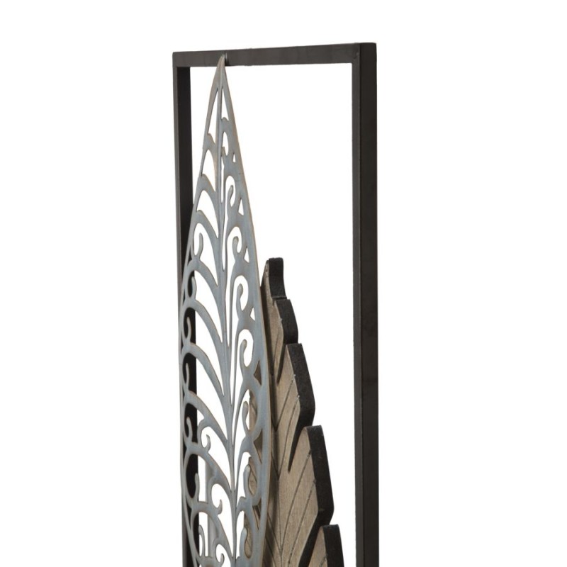 Decoración mural de pan de metal – Modelo Foglie B – 30x99 cm – Follaje moderno estilo loft