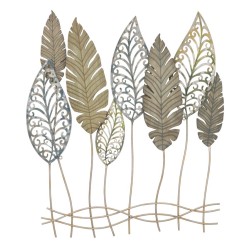 Decoración mural de hoja metálica – Modelo Foglie C – 75x87 cm – Estilo botánico industrial