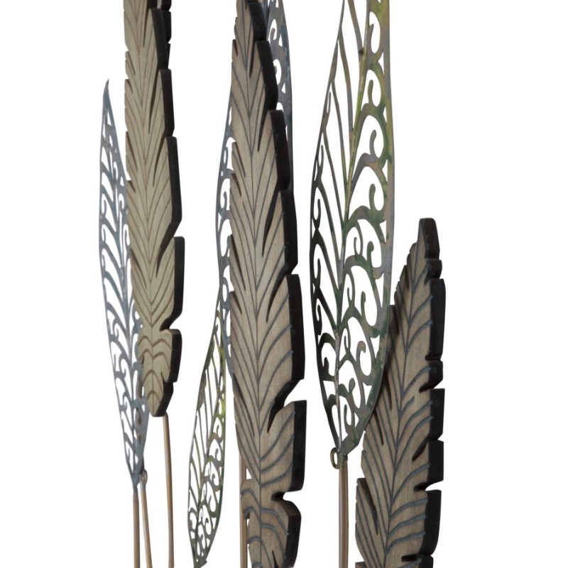 Decoración mural de hoja metálica – Modelo Foglie C – 75x87 cm – Estilo botánico industrial