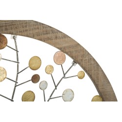 Panel de pared con espejo Árbol de la Vida – Ø61 cm – Estilo glamuroso, elegante y luminoso