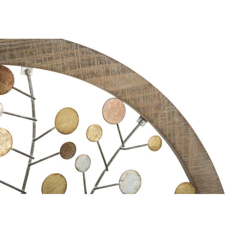 Panel de pared con espejo Árbol de la Vida – Ø61 cm – Estilo glamuroso, elegante y luminoso