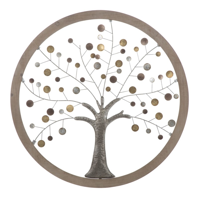 Panel de pared con espejo Árbol de la Vida – Ø80 cm – Decoración de pared elegante y espiritual