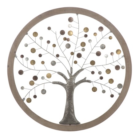Panel de pared con espejo Árbol de la Vida – Ø80 cm – Decoración de pared elegante y espiritual