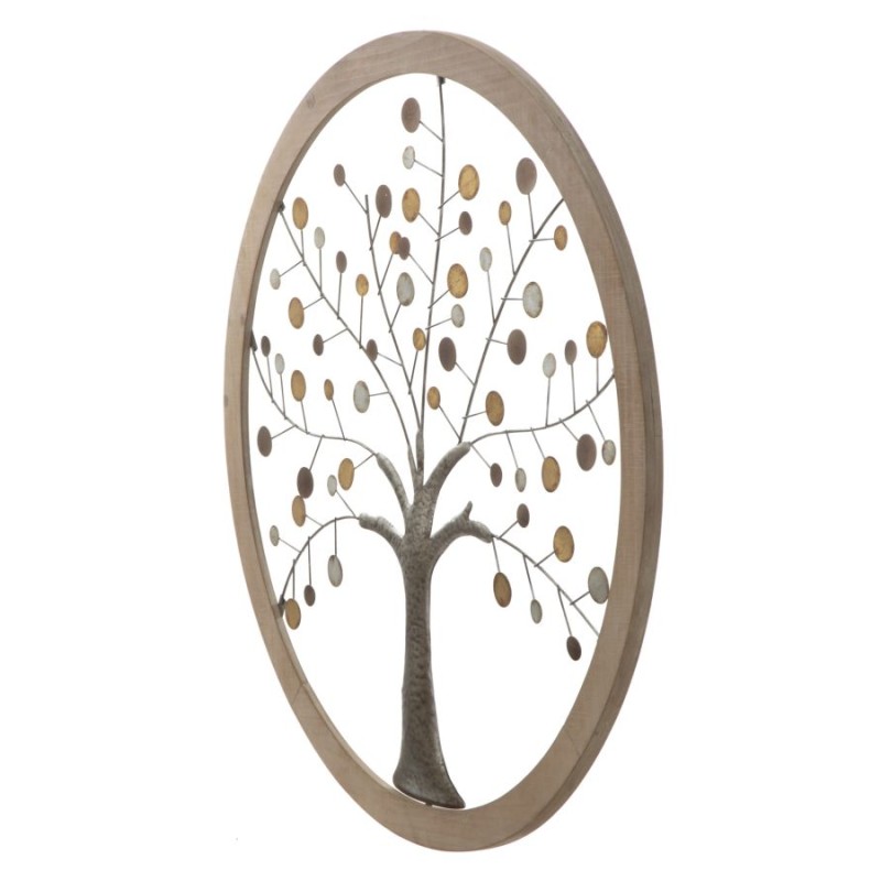 Panel de pared con espejo Árbol de la Vida – Ø80 cm – Decoración de pared elegante y espiritual