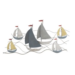 Decoración mural metálica con temática marina – 114x62 cm – Ambiente náutico y relajante