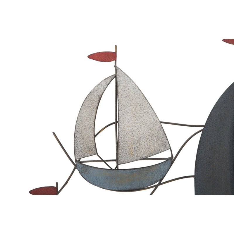 Decoración mural metálica con temática marina – 114x62 cm – Ambiente náutico y relajante