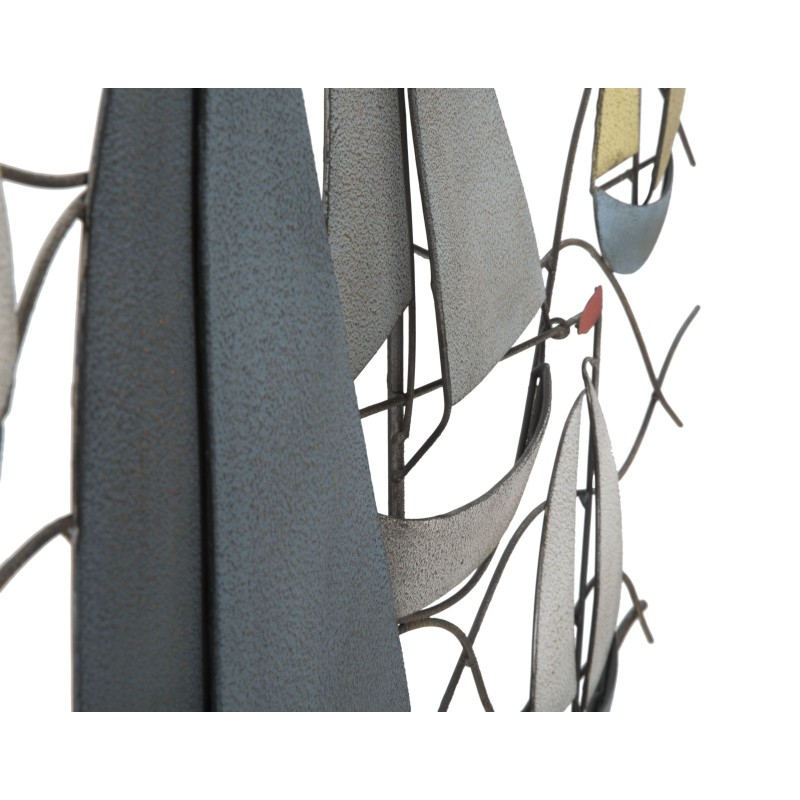 Decoración mural metálica con temática marina – 114x62 cm – Ambiente náutico y relajante