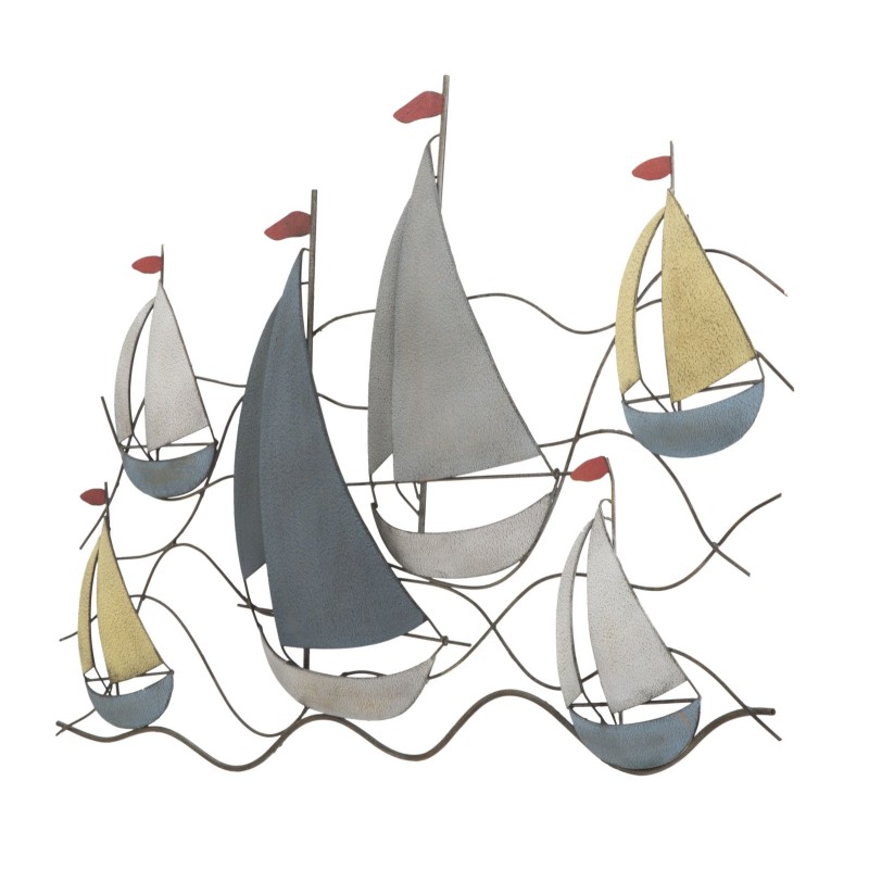 Decoración mural metálica con temática marina – 114x62 cm – Ambiente náutico y relajante