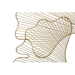 Panel mural Glam Leaf en hierro – 79x68 cm – Refinado follaje dorado