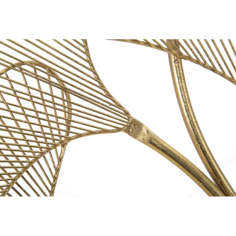 Panel mural Glam Leaf en hierro – 79x68 cm – Refinado follaje dorado