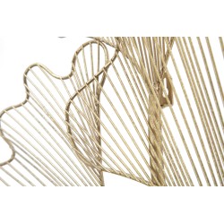 Panel mural Glam Leaf en hierro – 79x68 cm – Refinado follaje dorado