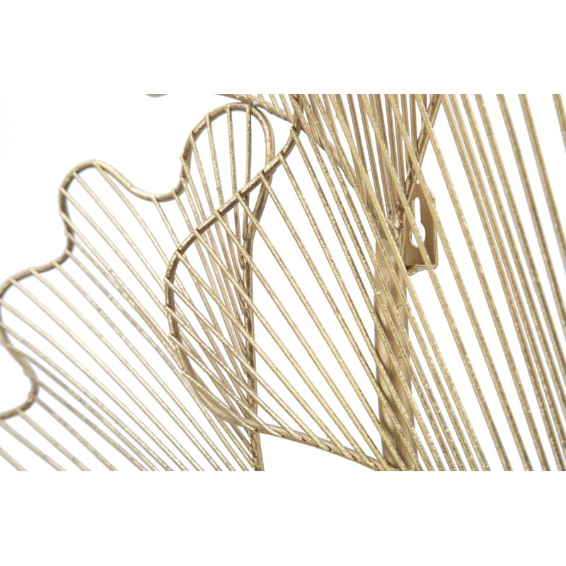 Panel mural Glam Leaf en hierro – 79x68 cm – Refinado follaje dorado