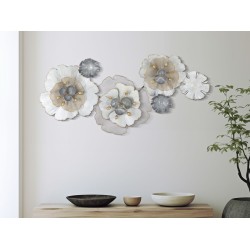 Panel de pared de hierro con estampado floral – 119x60 cm – Estilo romántico glamuroso