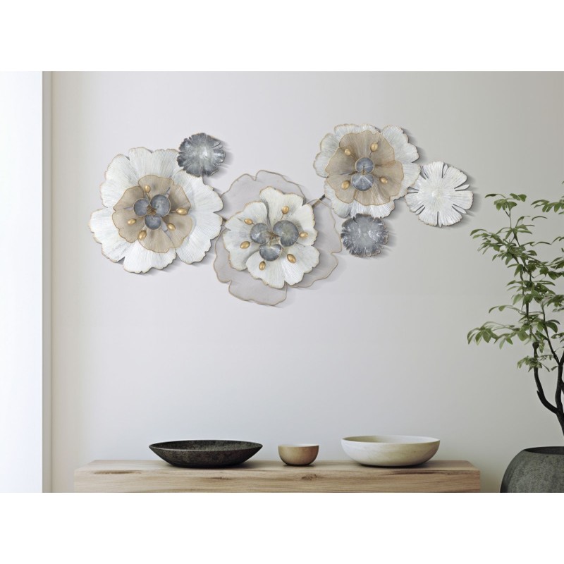 Panel de pared de hierro con estampado floral – 119x60 cm – Estilo romántico glamuroso