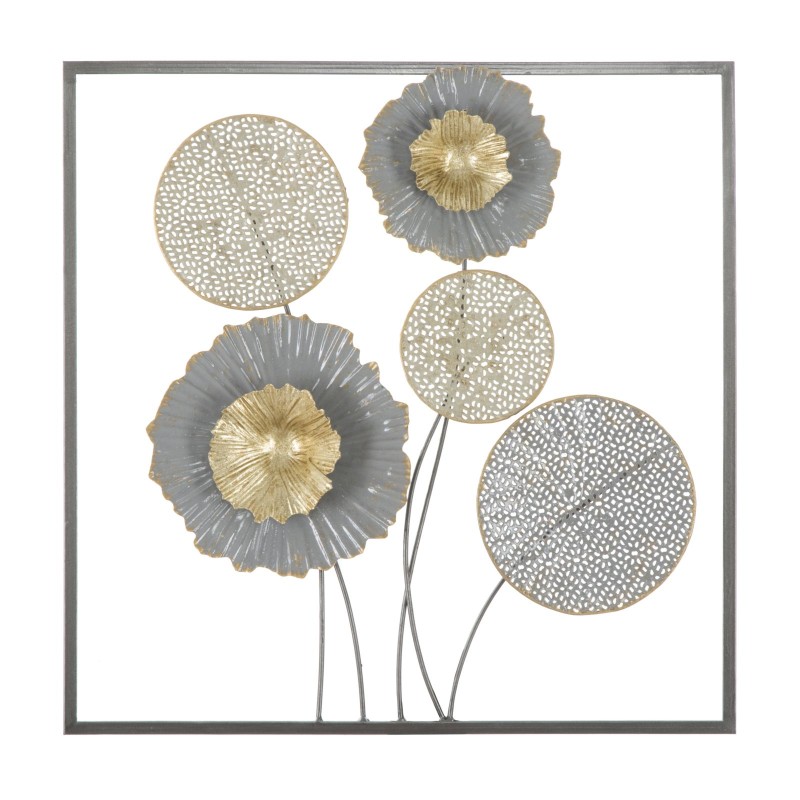 Panel mural de hierro Squity – 50x50 cm – Diseño industrial geométrico