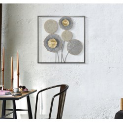 Panel mural de hierro Squity – 50x50 cm – Diseño industrial geométrico