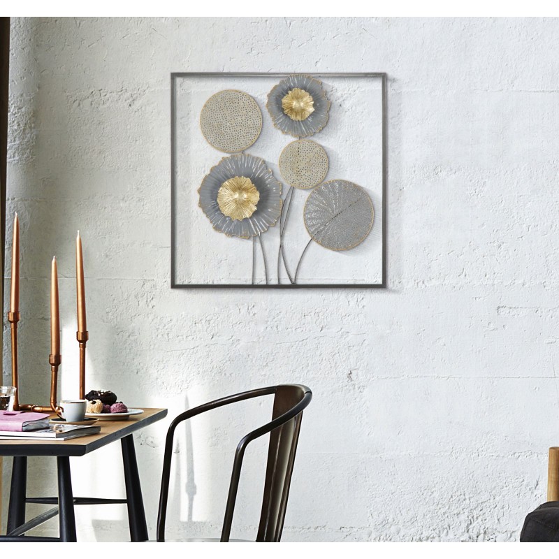 Panel mural de hierro Squity – 50x50 cm – Diseño industrial geométrico