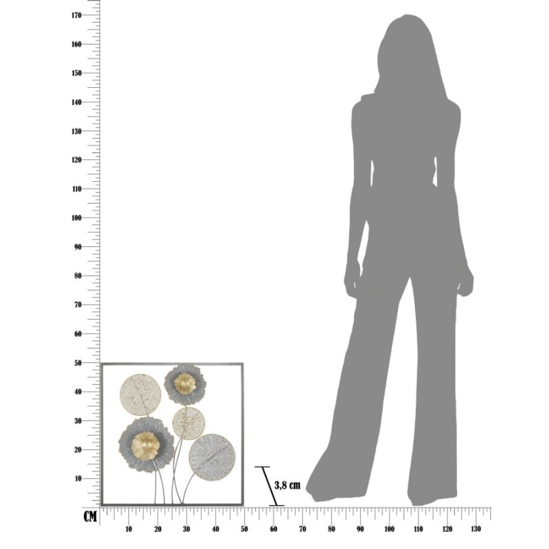 Panel mural de hierro Squity – 50x50 cm – Diseño industrial geométrico