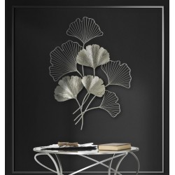 Panel de pared Goxy plateado – 62x86 cm – Metal brillante, estilo glamuroso