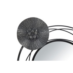 Panel mural con espejos redondos oscuros – 117x49 cm – Elegancia moderna