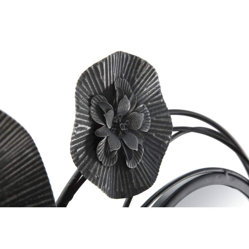 Panel mural con espejos redondos oscuros – 117x49 cm – Elegancia moderna