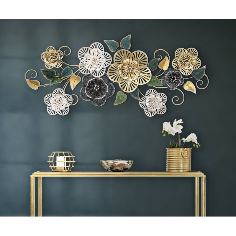 Panel mural de hierro Campur – Modelo B – 118x58 cm – Diseño moderno dorado