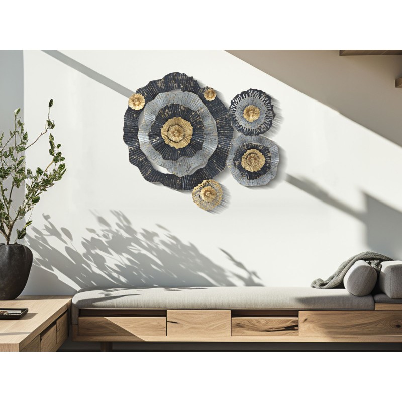 Panel de pared de hierro Otos – 100x80 cm – Diseño dorado glamuroso