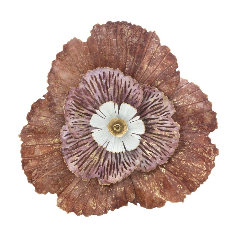 Panel de pared Bunga de hierro – 73x72 cm – Elegante flor metálica glamurosa