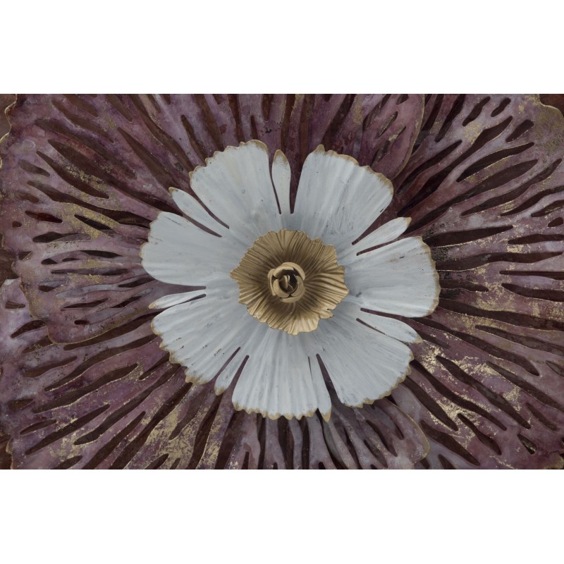 Panel de pared Bunga de hierro – 73x72 cm – Elegante flor metálica glamurosa