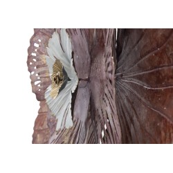 Panel de pared Bunga de hierro – 73x72 cm – Elegante flor metálica glamurosa