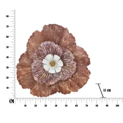 Panel de pared Bunga de hierro – 73x72 cm – Elegante flor metálica glamurosa