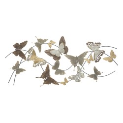 Panel de pared de hierro forjado con diseño de mariposas – 118x52 cm – Mariposas doradas glamurosas