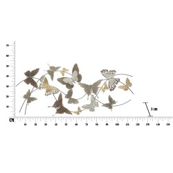 Panel de pared de hierro forjado con diseño de mariposas – 118x52 cm – Mariposas doradas glamurosas