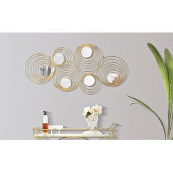 Panel de pared de hierro con rayos – 90x45 cm – Glamuroso efecto de rayos de sol en metal dorado