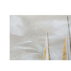 Cuadro decorativo de barco dorado – 100x80 cm – Pintura glamurosa, brillante y refinada