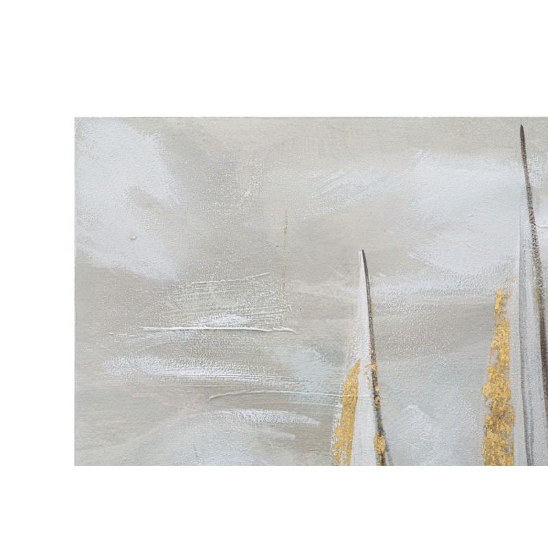 Cuadro decorativo de barco dorado – 100x80 cm – Pintura glamurosa, brillante y refinada