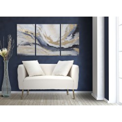 Conjunto de 3 cuadros de esponja para pared – 45x80 / 60x80 cm – Conjunto decorativo glamuroso