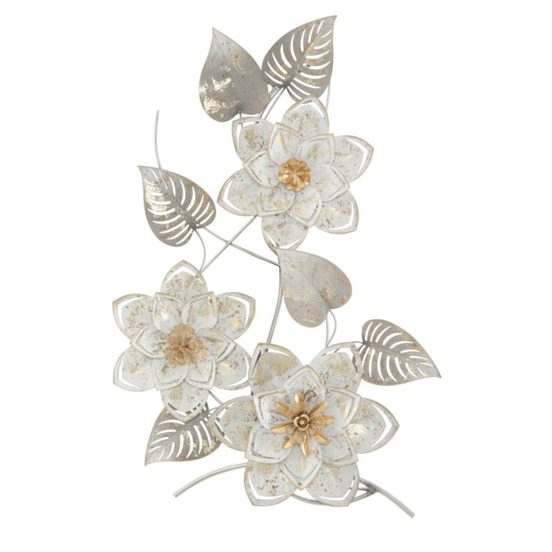 Panel de pared de hierro forjado ártico – 39x67 cm – Elegante estampado floral Glam